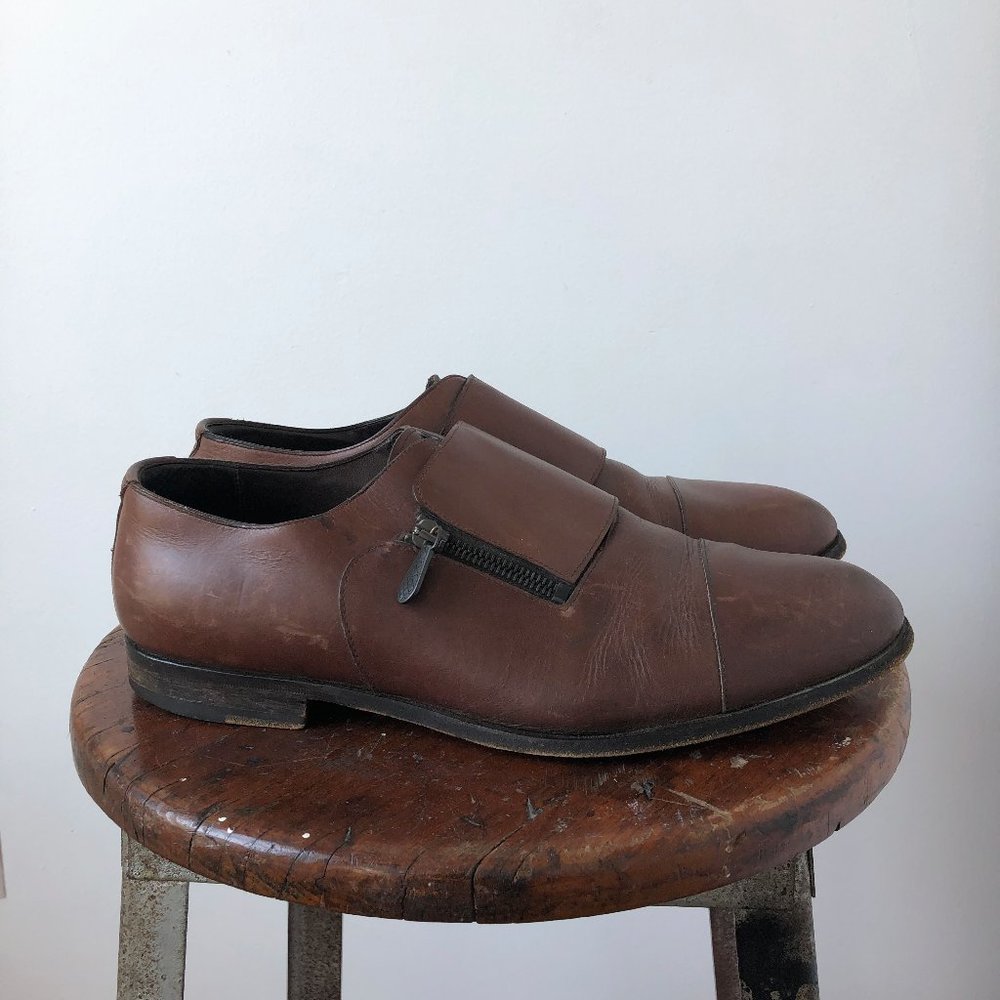 Bottega Veneta  Side Zip Monk Strap Shoes
